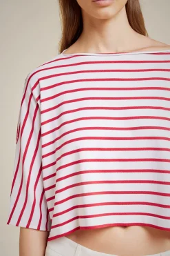 Liviana conti Maglia Croce Rigata-Donna Top Camicie E Maglie
